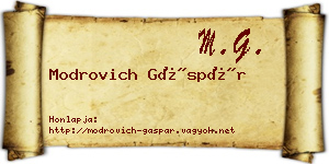 Modrovich Gáspár névjegykártya